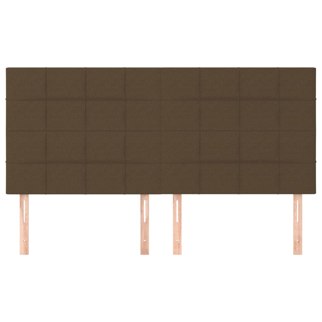Têtes de lit 4 pcs Marron foncé 100x5x78/88 cm Tissu - XIOS