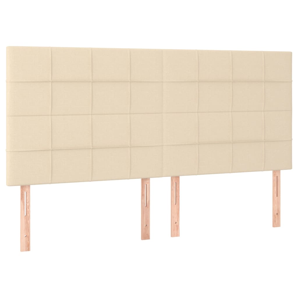 Têtes de lit 4 pcs Crème 100x5x78/88 cm Tissu
