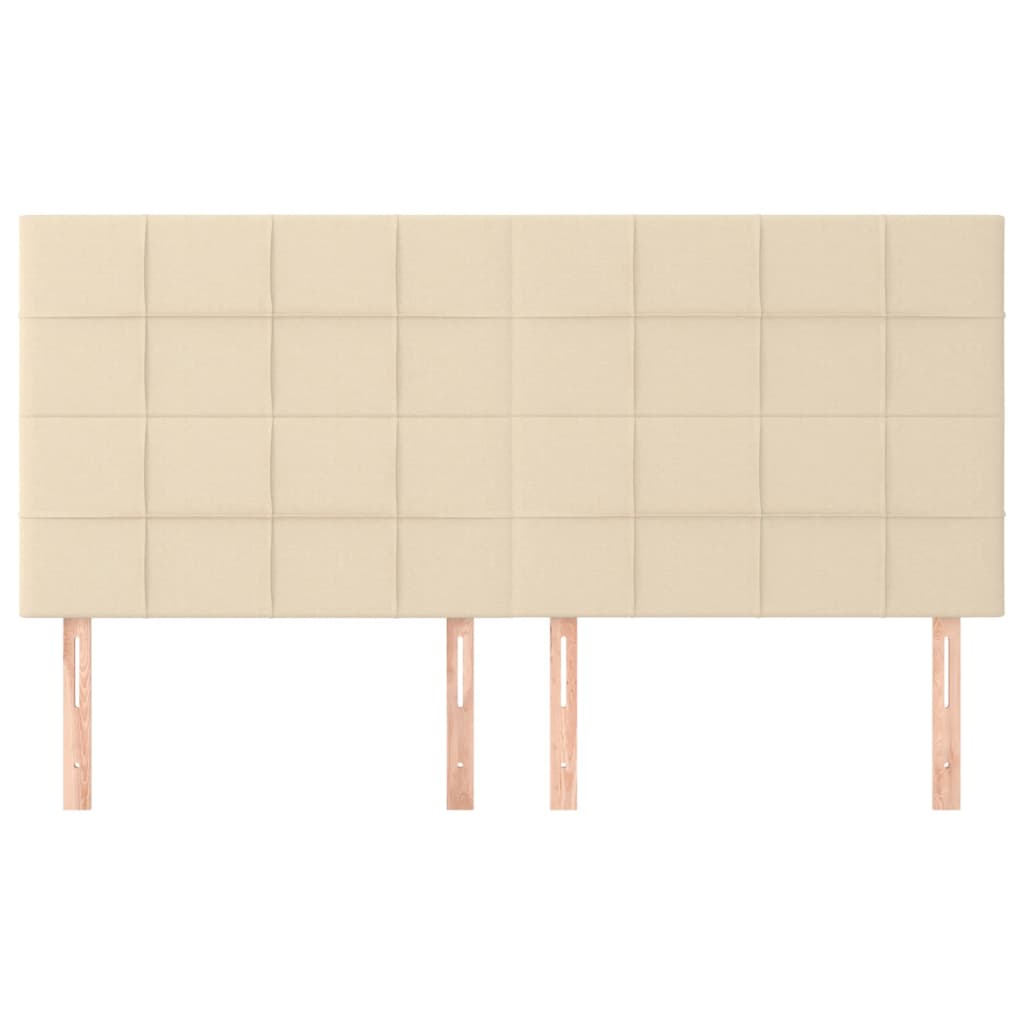 Têtes de lit 4 pcs Crème 100x5x78/88 cm Tissu