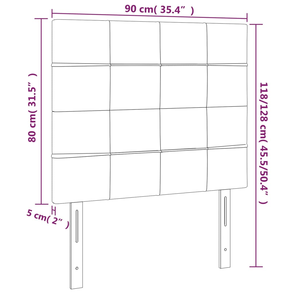 Têtes de lit 2 pcs Vert foncé 90x5x78/88 cm Velours Têtes et pieds de lit vidaXL