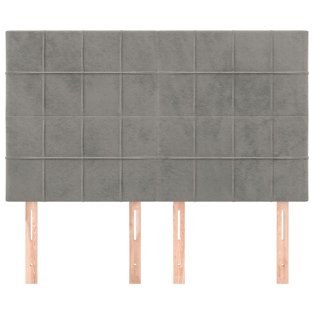 Tête de lit Gris clair 144 x 5 x 118/128 cm Velours - XIOS