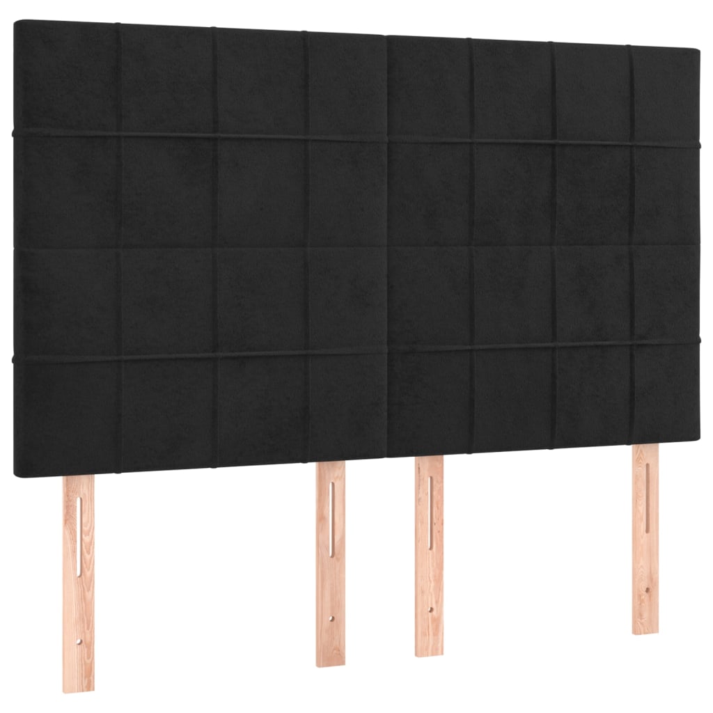 Têtes de lit 4 pcs Noir 72x5x78/88 cm Velours - XIOS