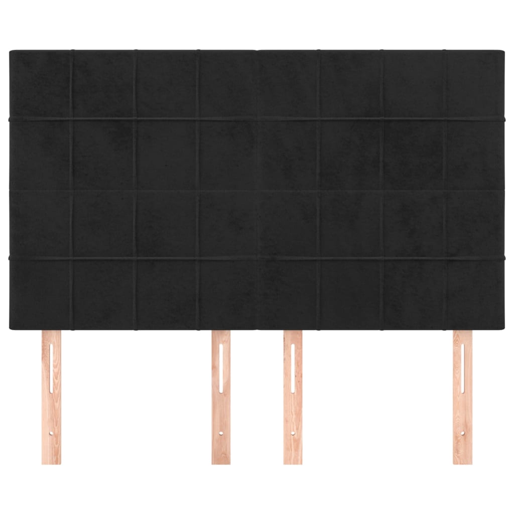 Têtes de lit 4 pcs Noir 72x5x78/88 cm Velours - XIOS