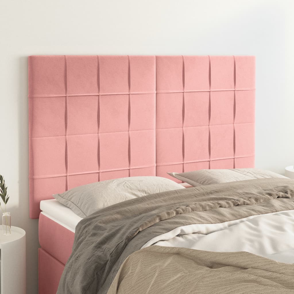 Têtes de lit 4 pcs Rose 72x5x78/88 cm Velours - XIOS
