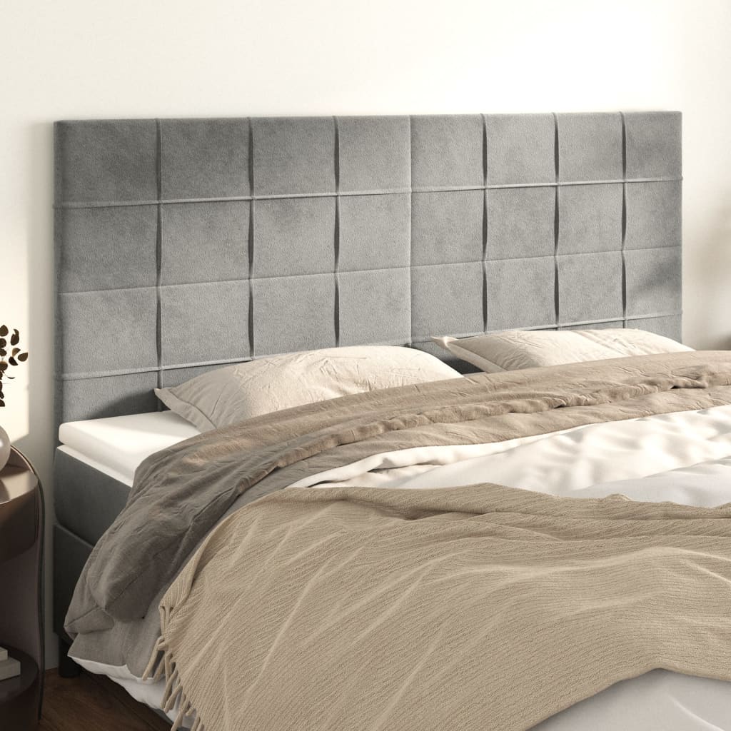 Têtes de lit 4 pcs Gris clair 80x5x78/88 cm Velours - XIOS