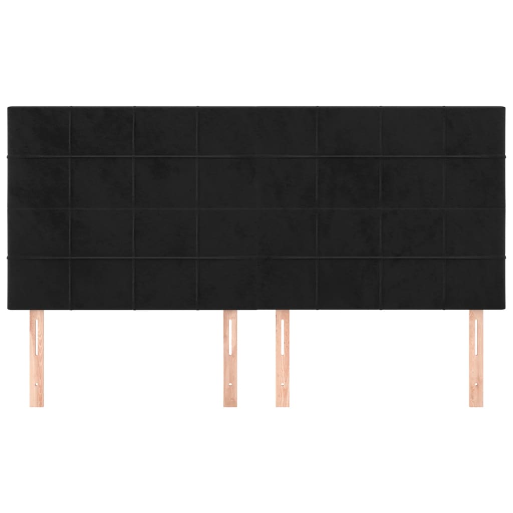 Tête de lit Noir 160x5x118/128 cm Velours - XIOS