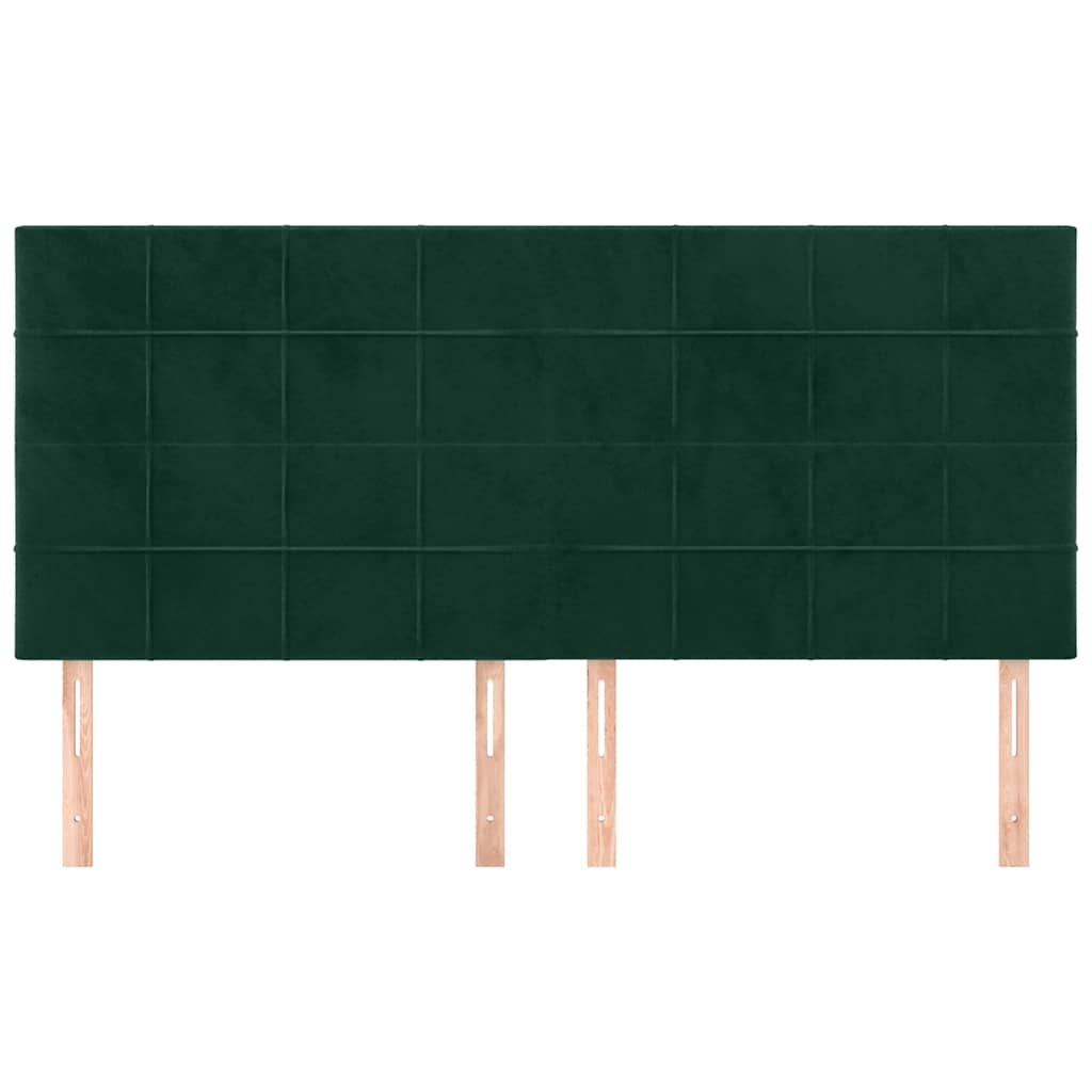 Tête de lit Vert foncé 160x5x118/128 cm Velours - XIOS