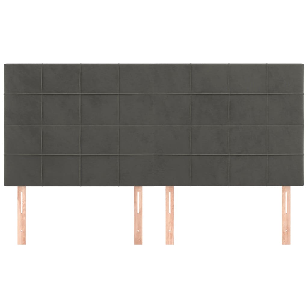 Têtes de lit 4 pcs Gris foncé 90x5x78/88 cm Velours - XIOS