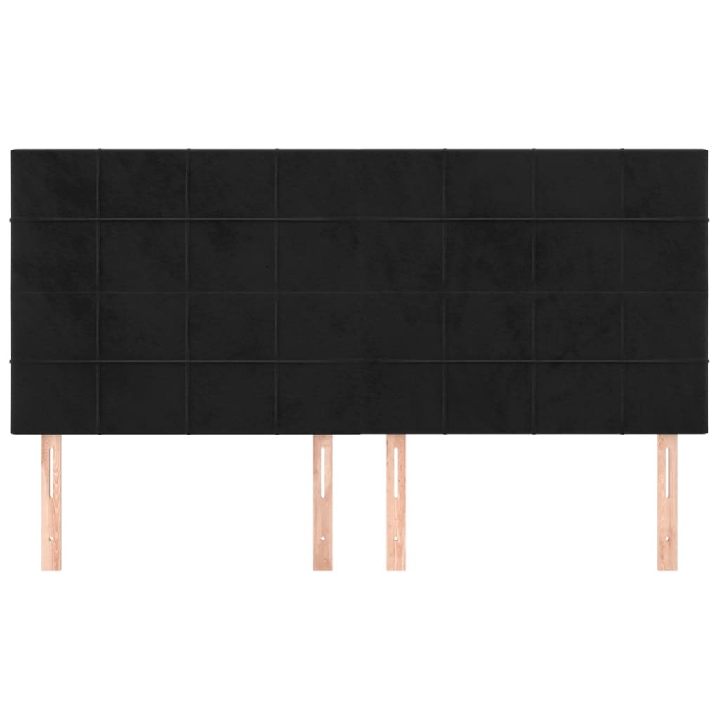 Têtes de lit 4 pcs Noir 90x5x78/88 cm Velours Têtes et pieds de lit vidaXL
