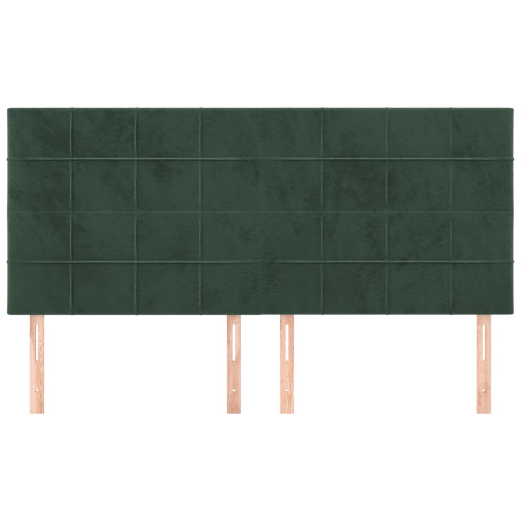 Têtes de lit 4 pcs Vert foncé 90x5x78/88 cm Velours Têtes et pieds de lit vidaXL