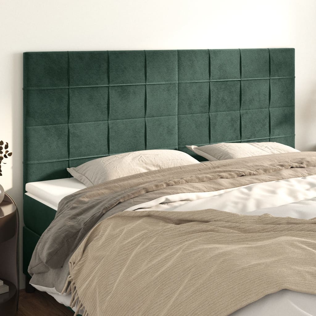 Têtes de lit 4 pcs Vert foncé 90x5x78/88 cm Velours Têtes et pieds de lit vidaXL
