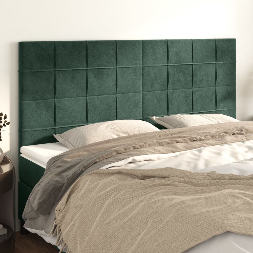Têtes de lit 4 pcs Vert foncé 100x5x78/88 cm Velours - XIOS