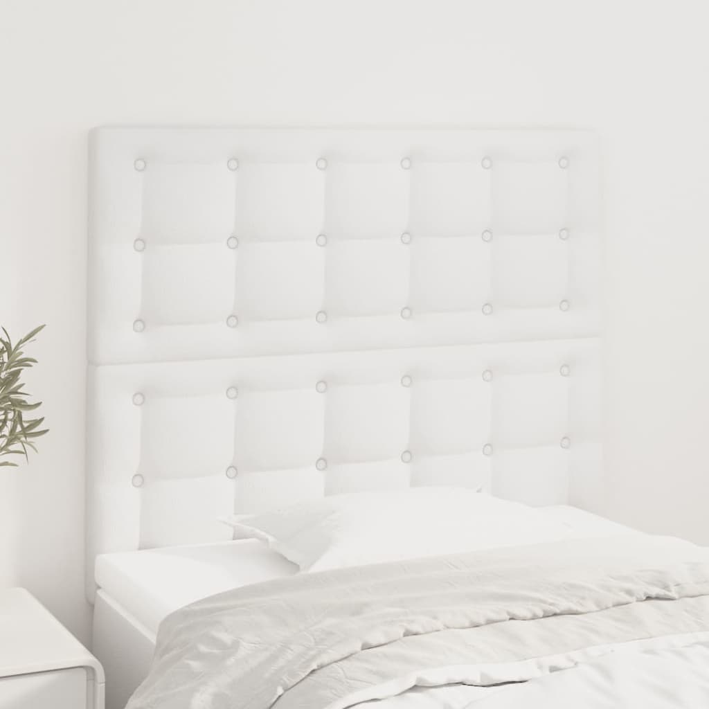 Tête de lit blanche 80 x 5 x 118/128 cm similicuir - XIOS