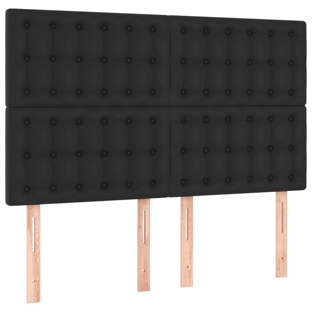 Têtes de lit 4 pcs Noir 72x5x78/88 cm Similicuir - XIOS
