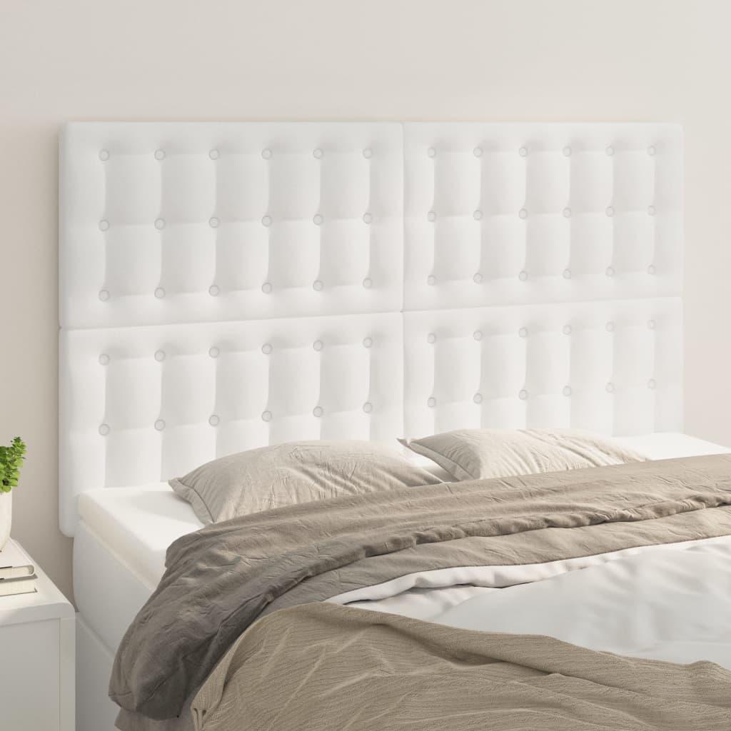 Tête de lit blanche 144 x 5 x 118/128 cm similicuir - XIOS