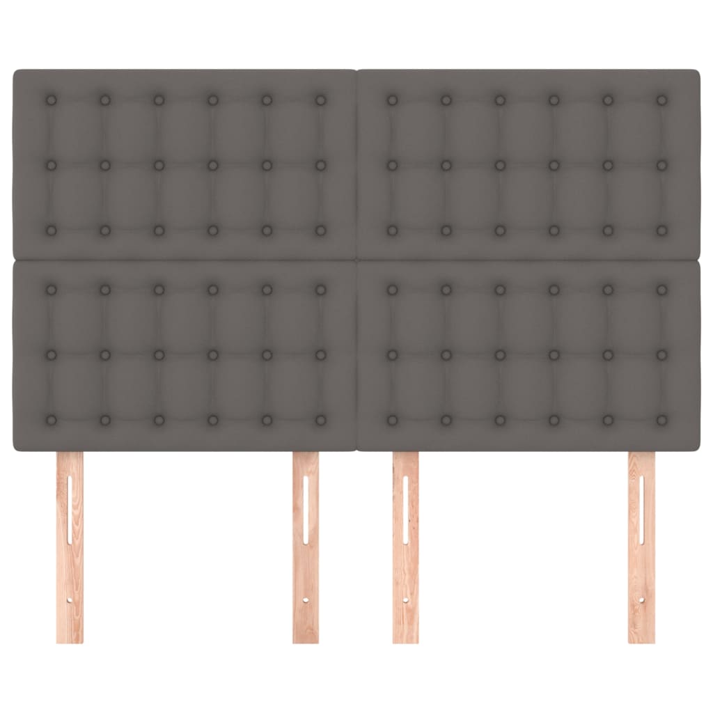 Têtes de lit 4 pcs Gris 72x5x78/88 cm Similicuir - XIOS