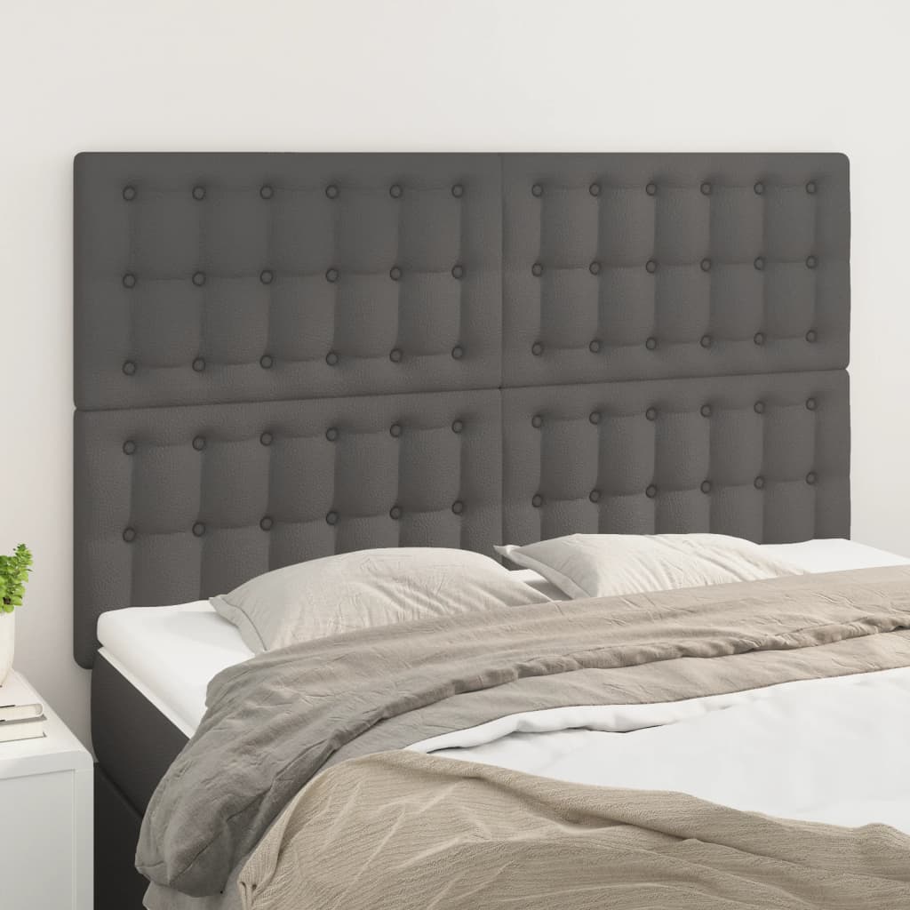 Têtes de lit 4 pcs Gris 72x5x78/88 cm Similicuir - XIOS