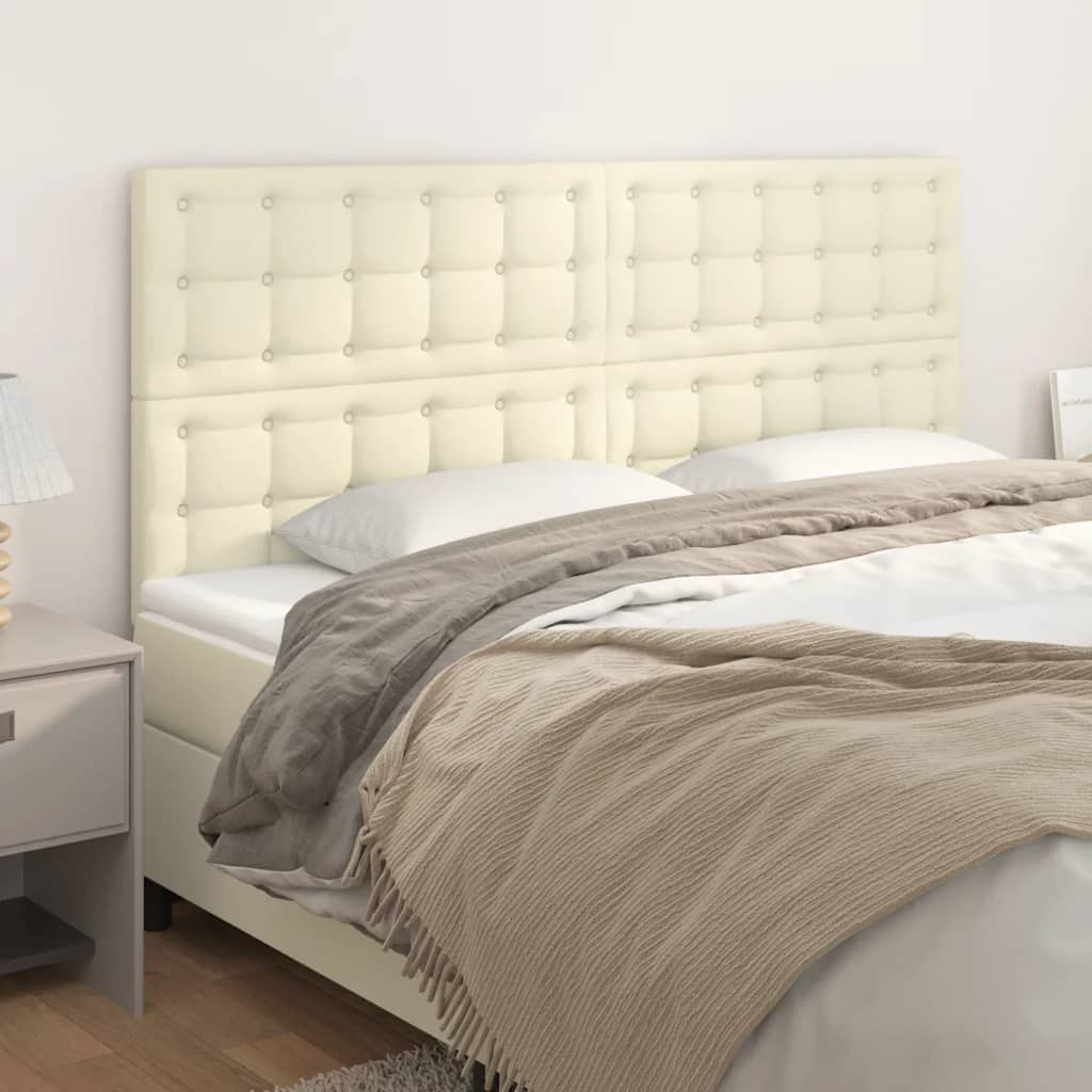 Tête de lit Crème 160x5x118/128 cm Similicuir - XIOS
