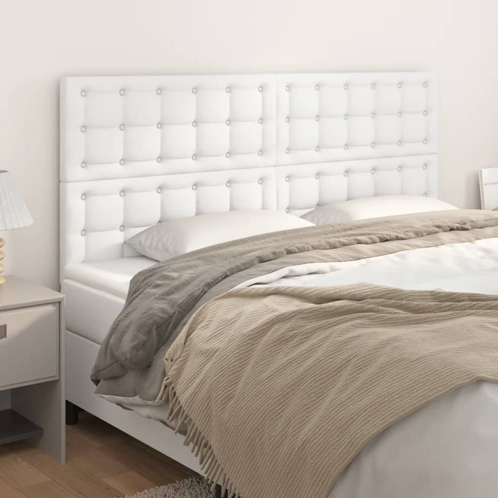 Têtes de lit 4 pcs Blanc 90x5x78/88 cm Similicuir - XIOS