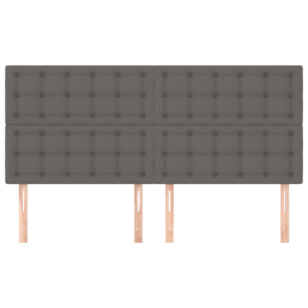 Têtes de lit 4 pcs Gris 90x5x78/88 cm Similicuir - XIOS