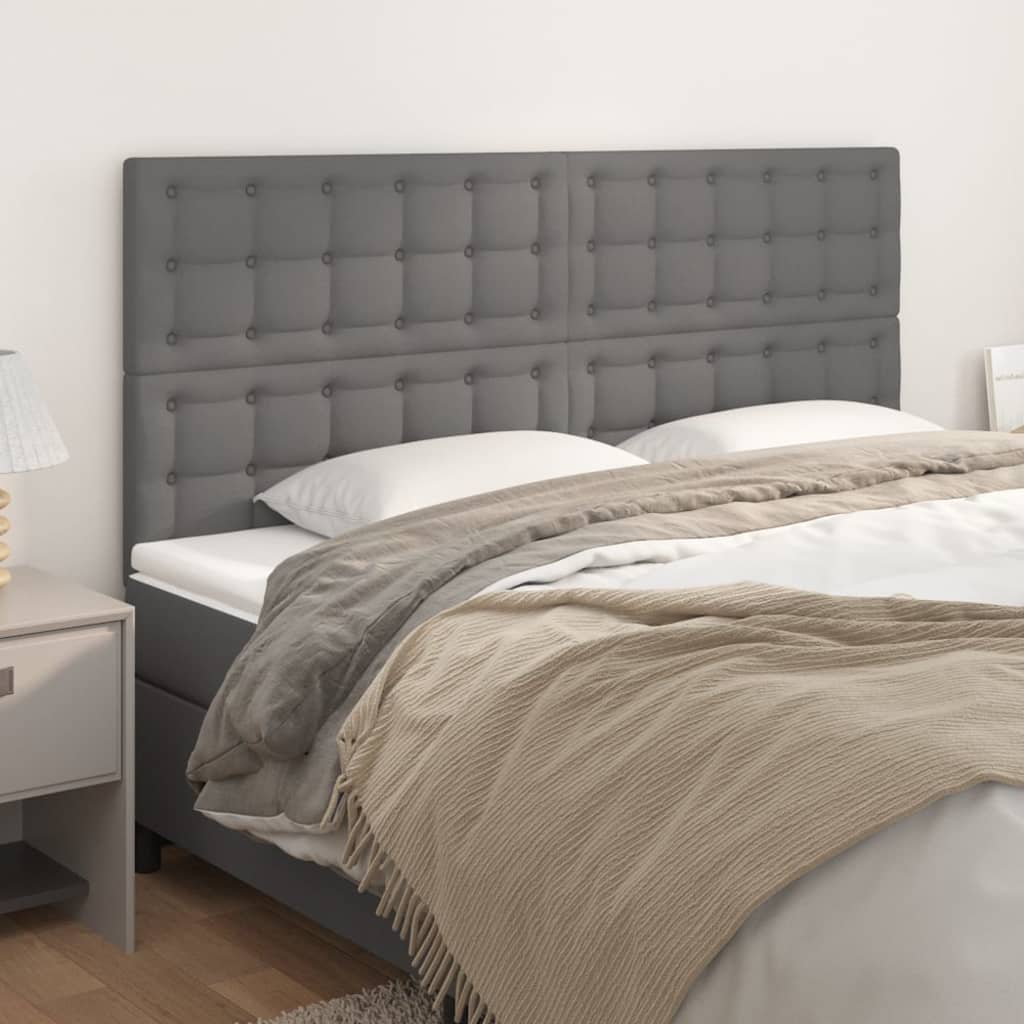 Têtes de lit 4 pcs Gris 90x5x78/88 cm Similicuir - XIOS