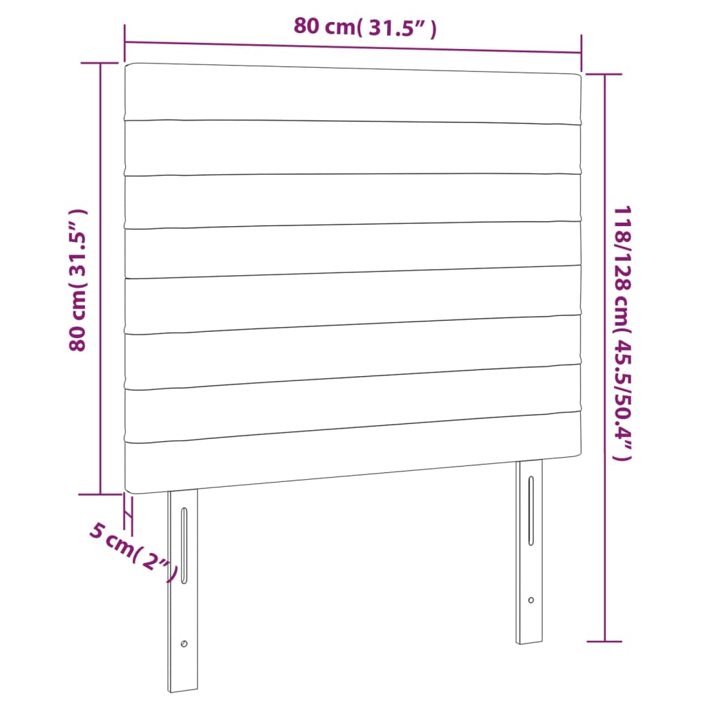 Têtes de lit 2 pcs Gris clair 80x5x78/88 cm Tissu - XIOS