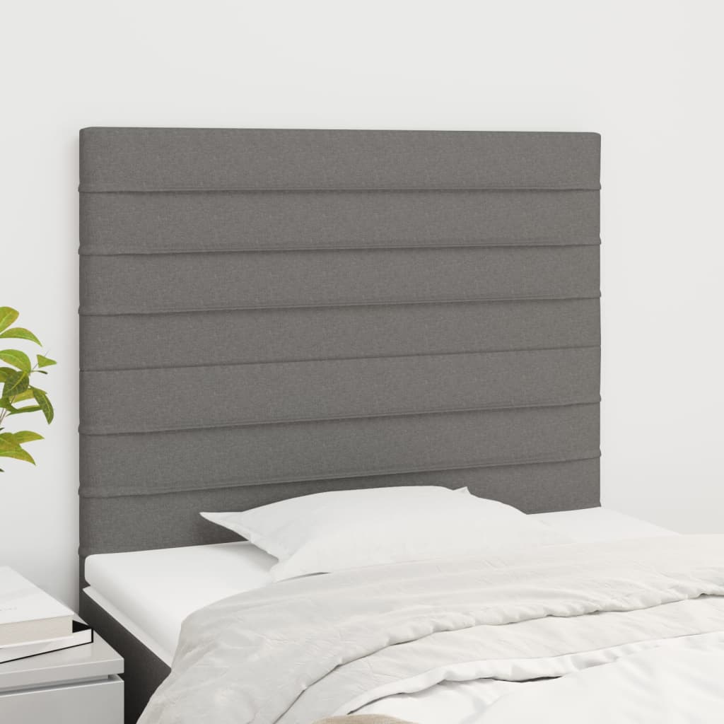 Têtes de lit 2 pcs Gris foncé 90x5x78/88 cm Tissu - XIOS