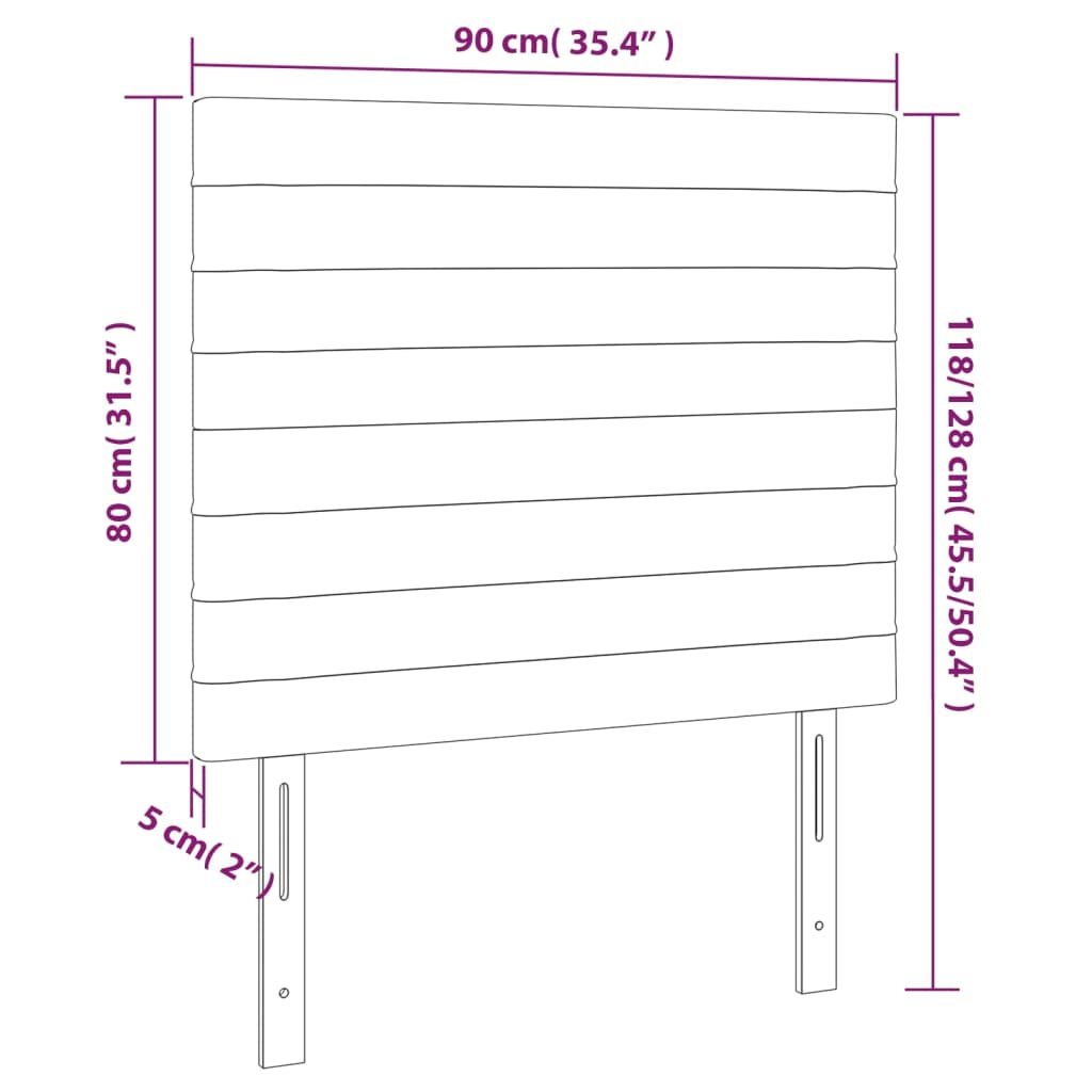 Têtes de lit 2 pcs Marron Foncé 90x5x78/88 cm Tissu - XIOS
