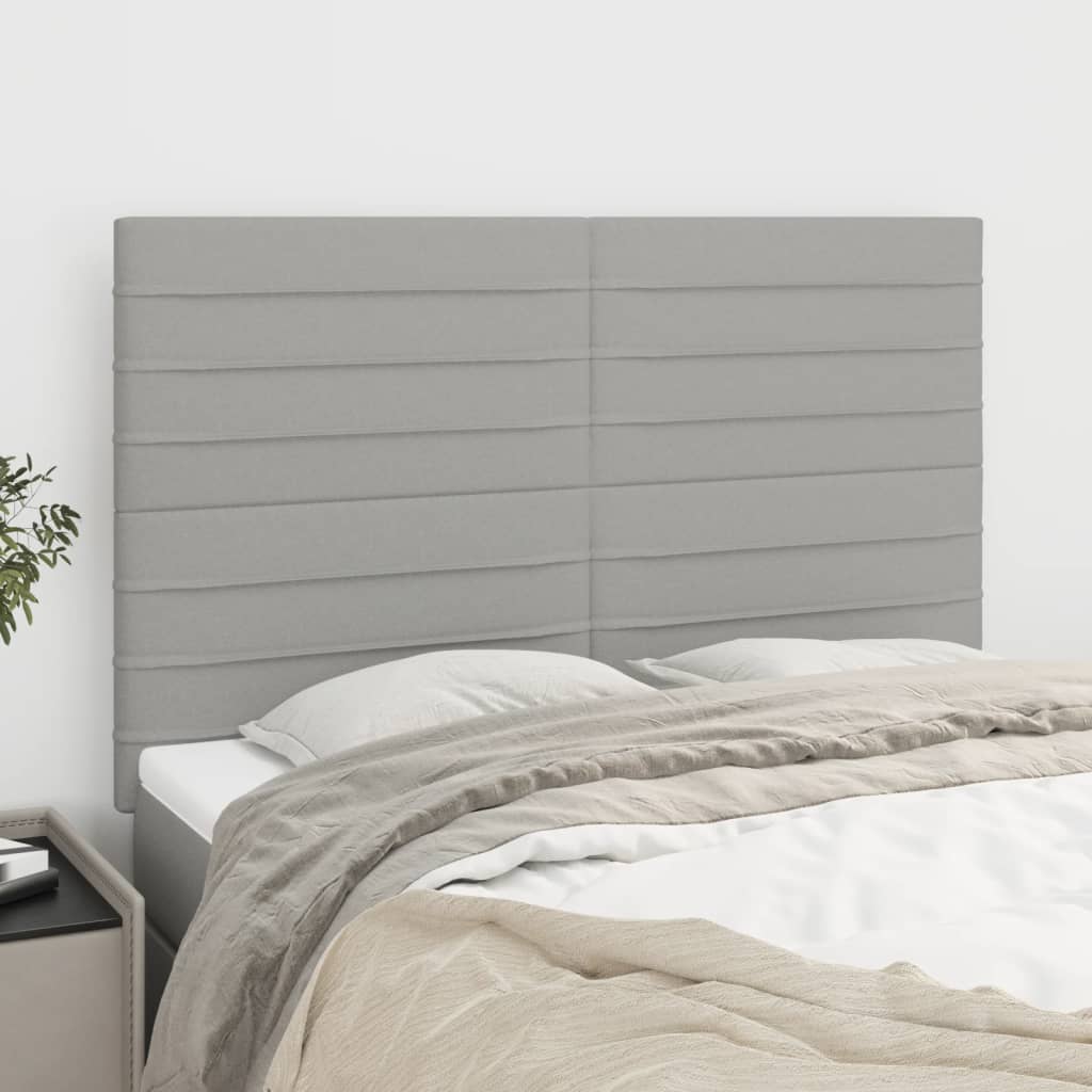 Têtes de lit 4 pcs Gris clair 72x5x78/88 cm Tissu Têtes et pieds de lit vidaXL