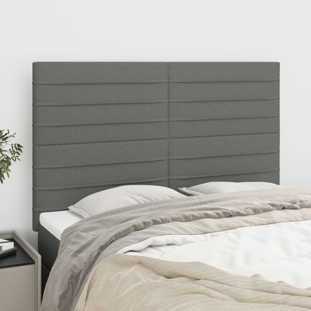 Têtes de lit 4 pcs Gris foncé 72x5x78/88 cm Tissu - XIOS