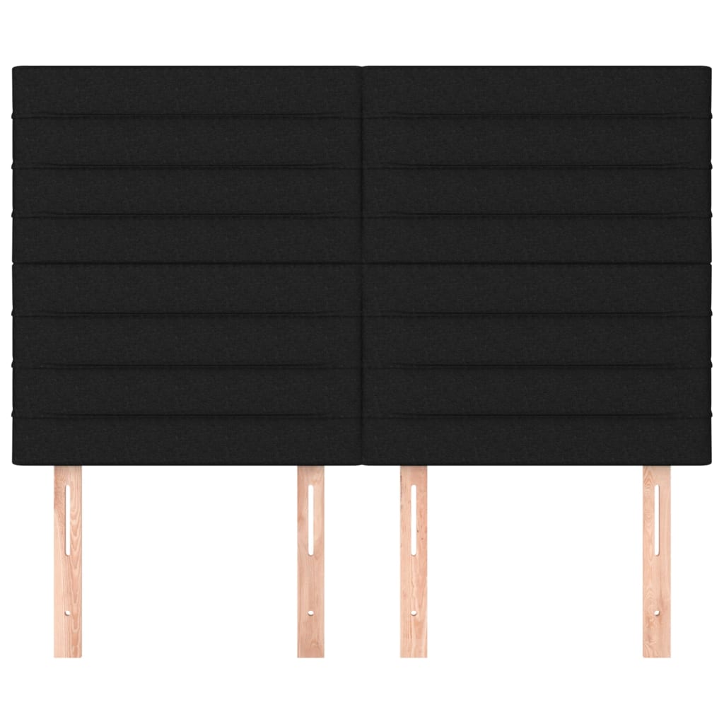 Têtes de lit 4 pcs Noir 72x5x78/88 cm Tissu - XIOS