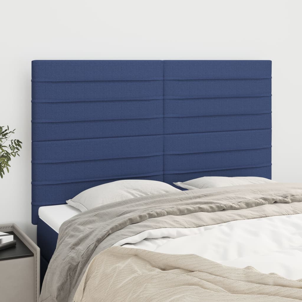 Têtes de lit 4 pcs Bleu 72x5x78/88 cm Tissu - XIOS