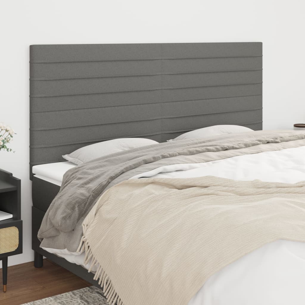 Têtes de lit 4 pcs Gris clair 90x5x78/88 cm Tissu - XIOS