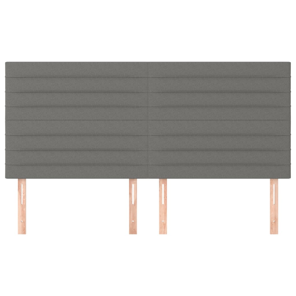Têtes de lit 4 pcs Gris foncé 100x5x78/88 cm Tissu - XIOS
