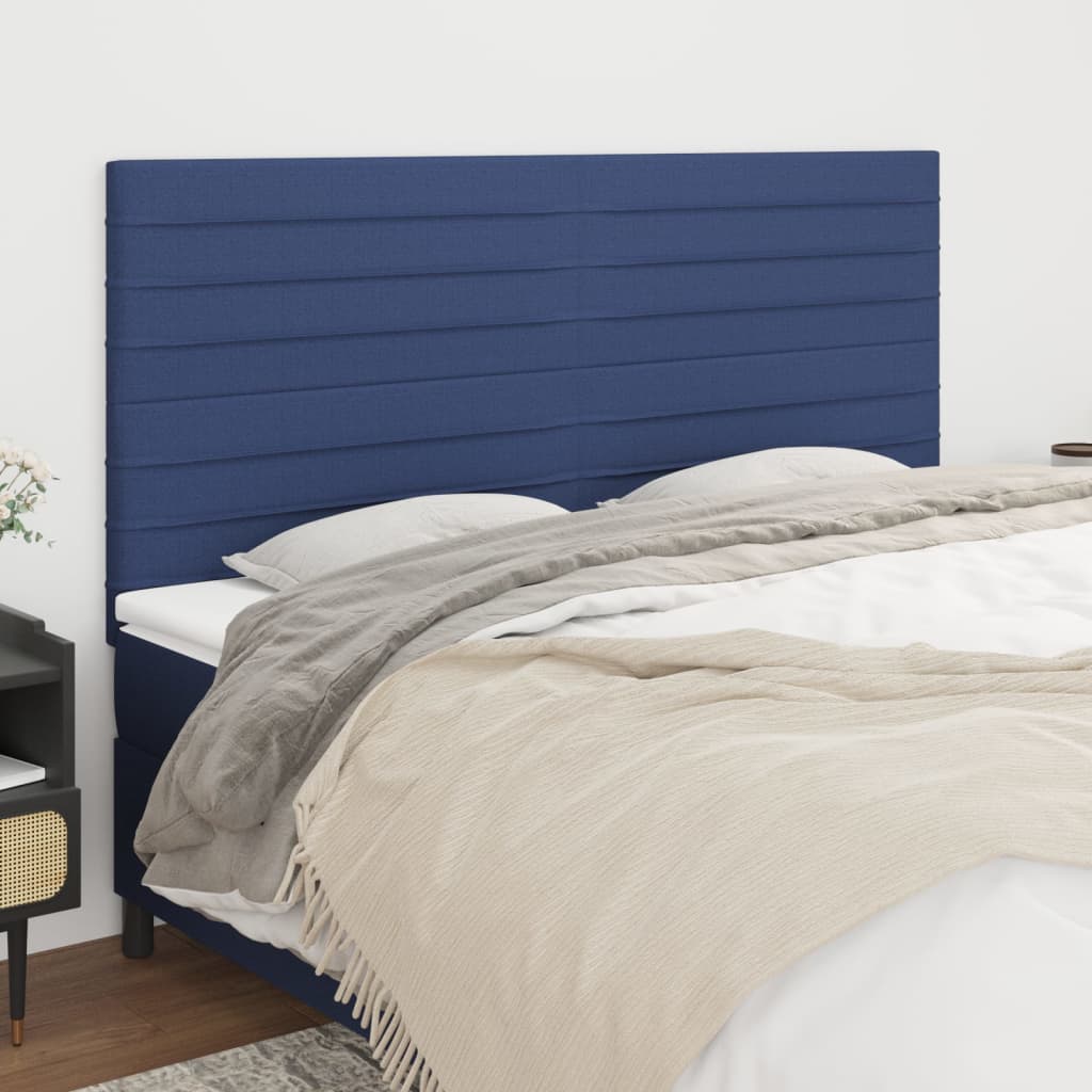 Têtes de lit 4 pcs Bleu 100x5x78/88 cm Tissu - XIOS