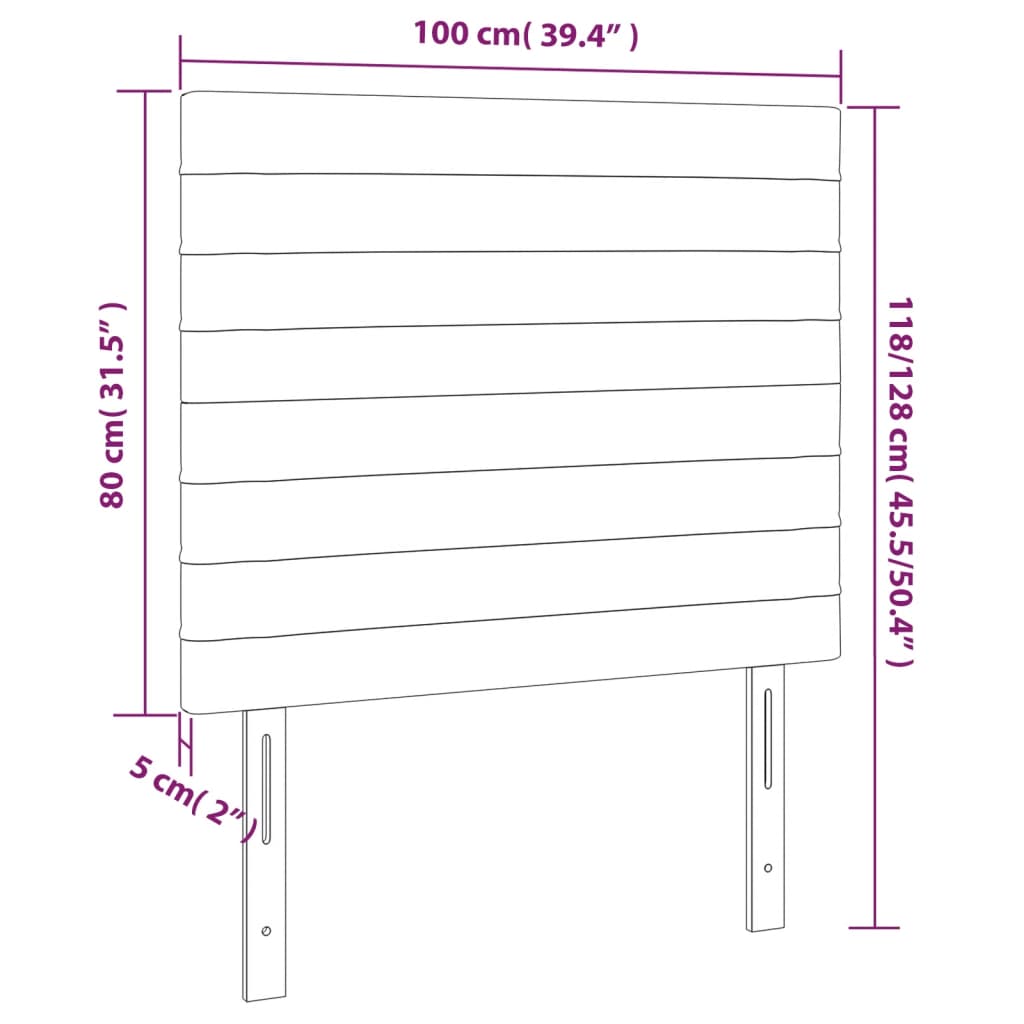 Têtes de lit 2 pcs Gris clair 100x5x78/88 cm Velours - XIOS
