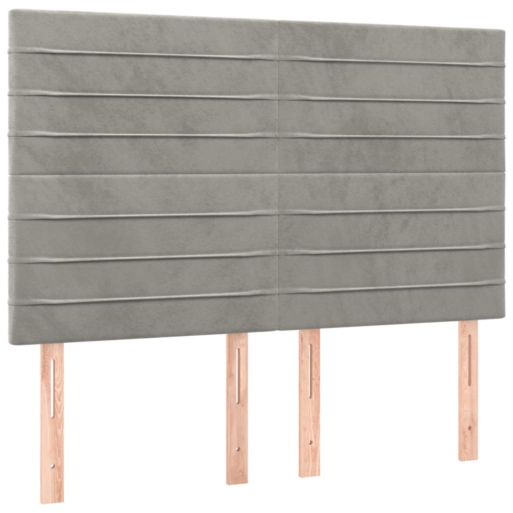 Têtes de lit 4 pcs Gris clair 72x5x78/88 cm Velours - XIOS