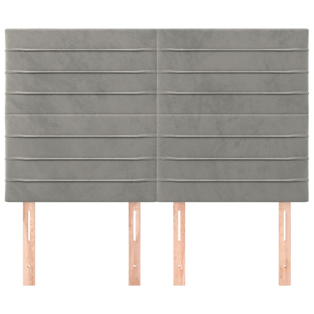 Têtes de lit 4 pcs Gris clair 72x5x78/88 cm Velours - XIOS