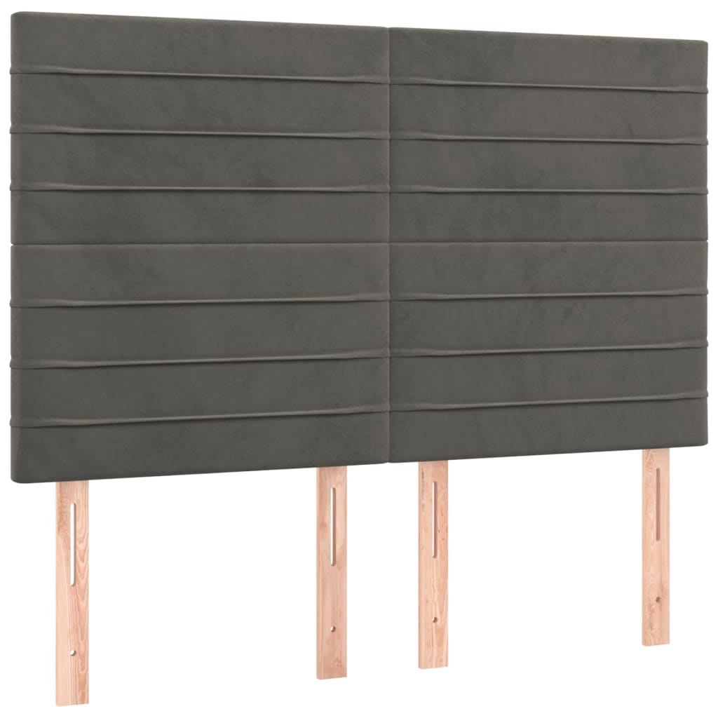 Têtes de lit 4 pcs Gris foncé 72x5x78/88 cm Velours - XIOS