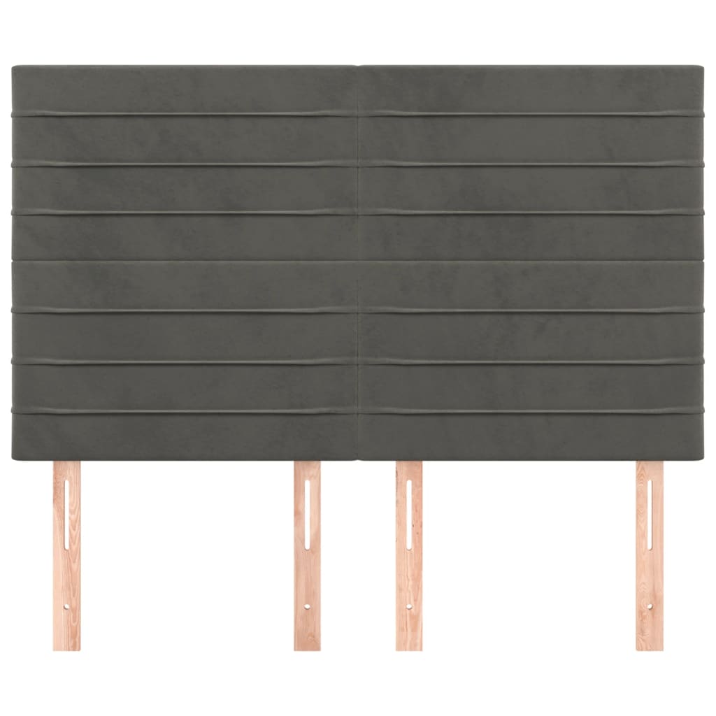 Têtes de lit 4 pcs Gris foncé 72x5x78/88 cm Velours - XIOS