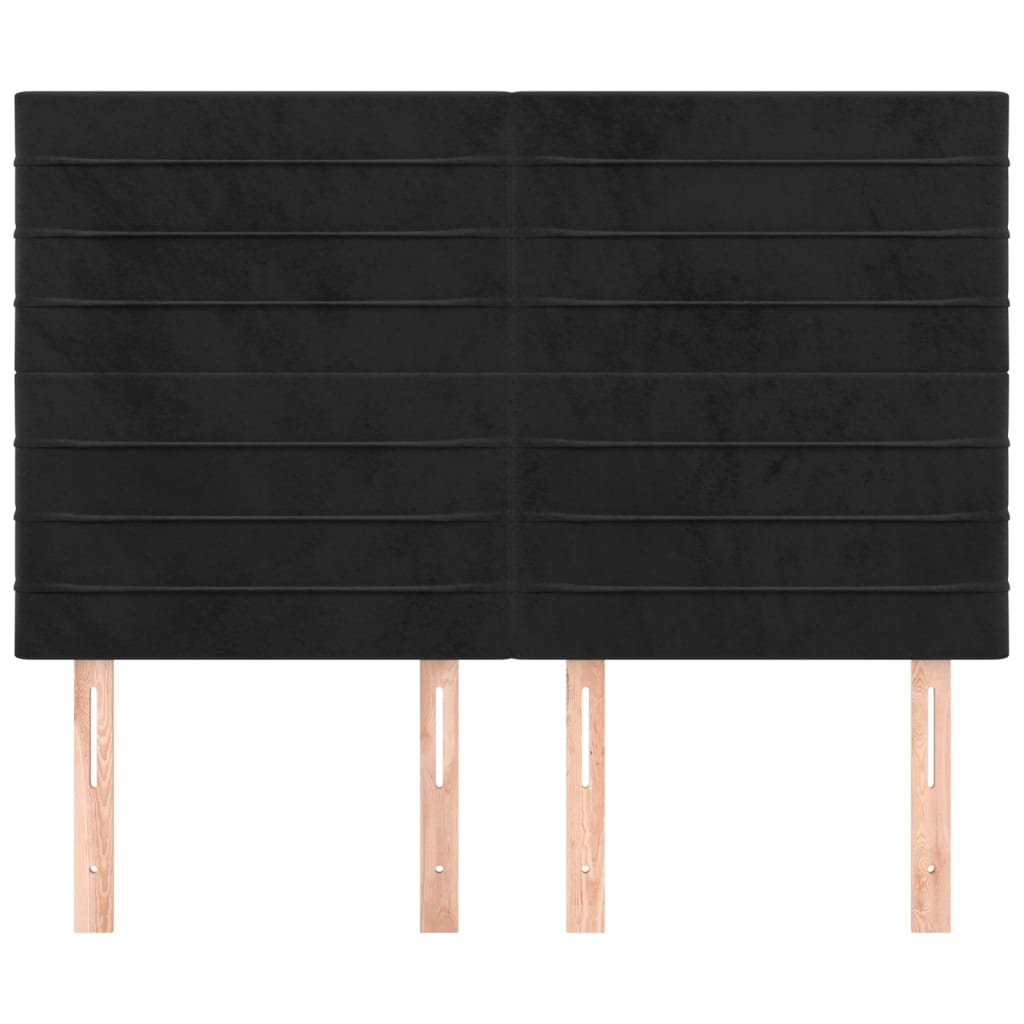 Têtes de lit 4 pcs Noir 72x5x78/88 cm Velours - XIOS