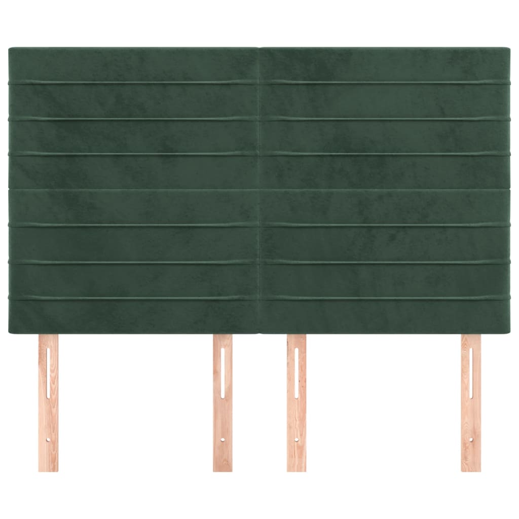 Têtes de lit 4 pcs Vert foncé 72x5x78/88 cm Velours - XIOS