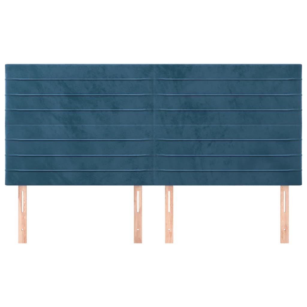 Têtes de lit 4 pcs Bleu foncé 80x5x78/88 cm Velours - XIOS