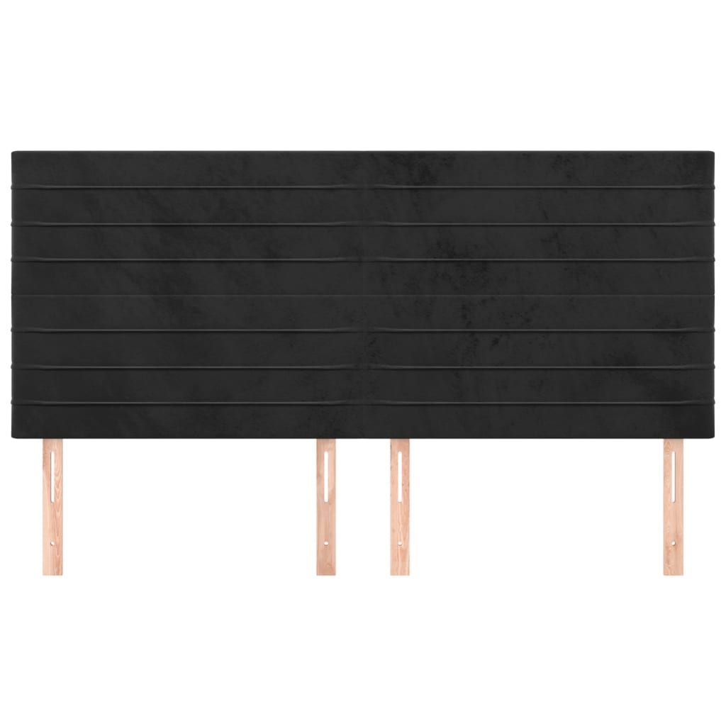 Têtes de lit 4 pcs Noir 90x5x78/88 cm Velours - XIOS