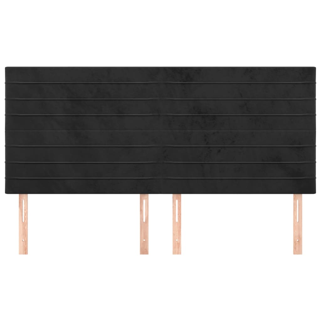 Têtes de lit 4 pcs Noir 100x5x78/88 cm Velours - XIOS