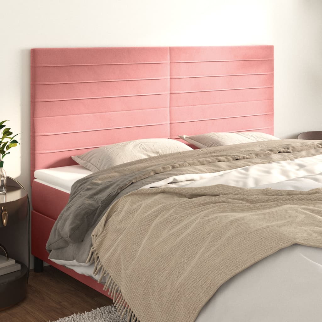 Têtes de lit 4 pcs Rose 100x5x78/88 cm Velours - XIOS