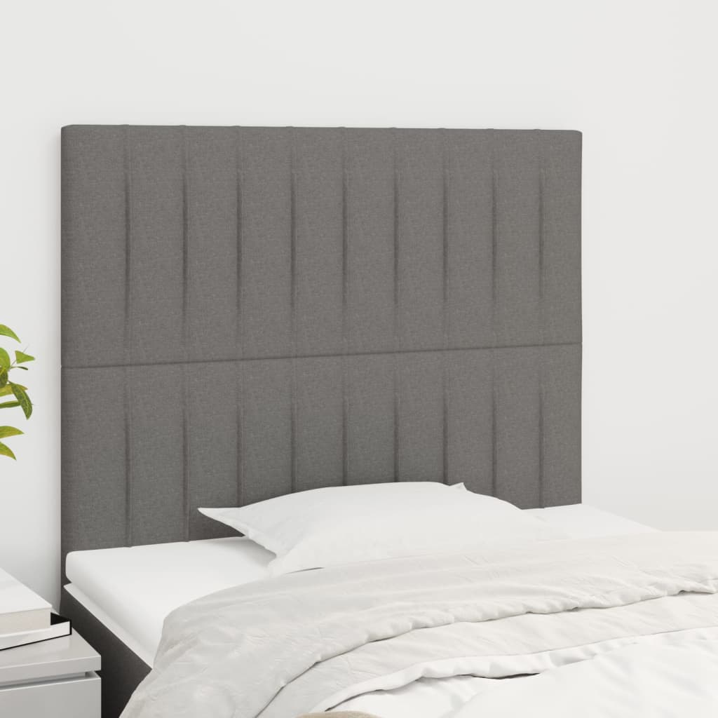 Têtes de lit 2 pcs Gris foncé 100x5x78/88 cm Tissu - XIOS
