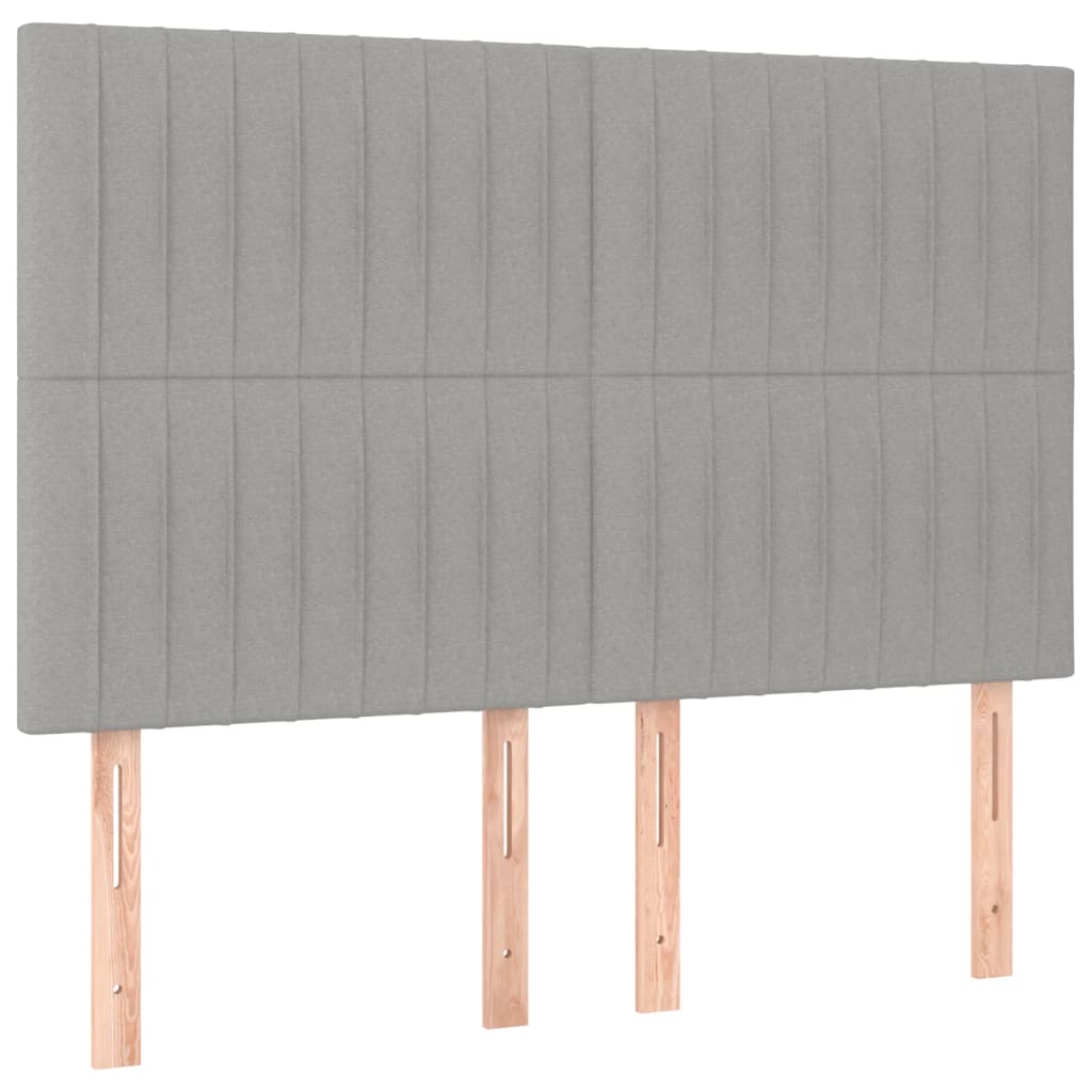 Têtes de lit 4 pcs Gris clair 72x5x78/88 cm Tissu - XIOS