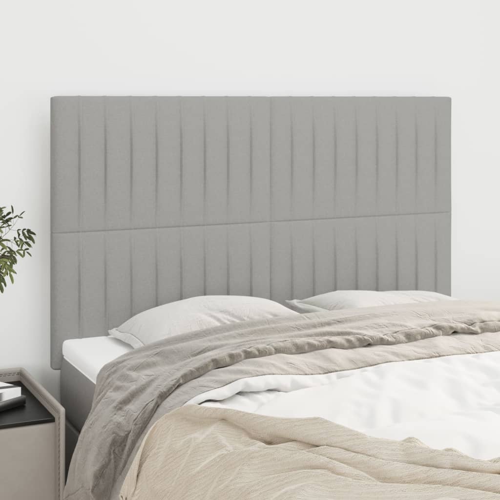 Têtes de lit 4 pcs Gris clair 72x5x78/88 cm Tissu - XIOS