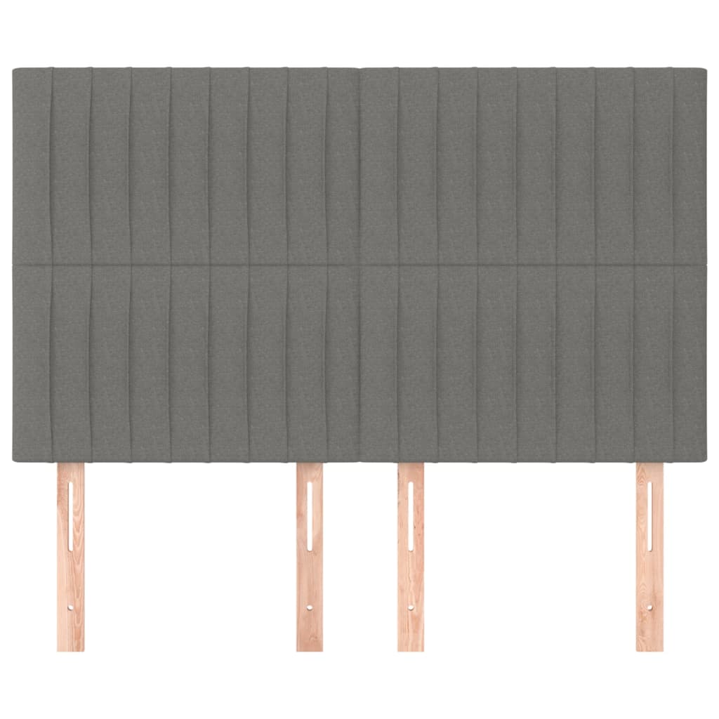 Têtes de lit 4 pcs Gris foncé 72x5x78/88 cm Tissu - XIOS